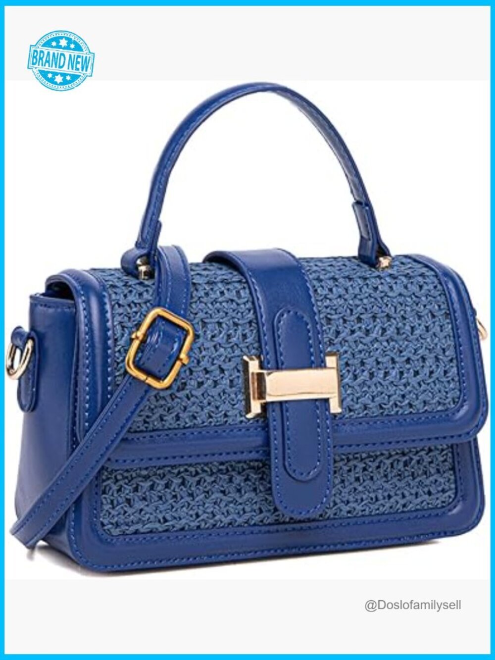 Top Handle Straw Crossbody Satchel Bag Summer Vacation Beach Handbag
